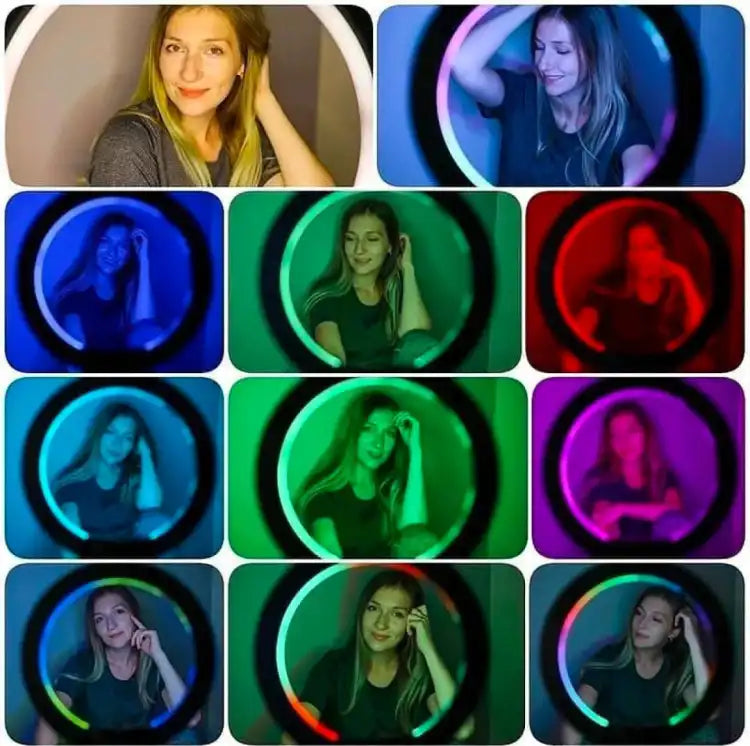 RGB Ring light 26 CM - MJ26 RGB Ring light With Mobile Holder - High Quality