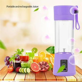 USB Rechargeable Juicer Blender 4 Blades Electric Blender Mini Portable Personal Size Juicer Cup USB Rechargeable Mixer 380ml