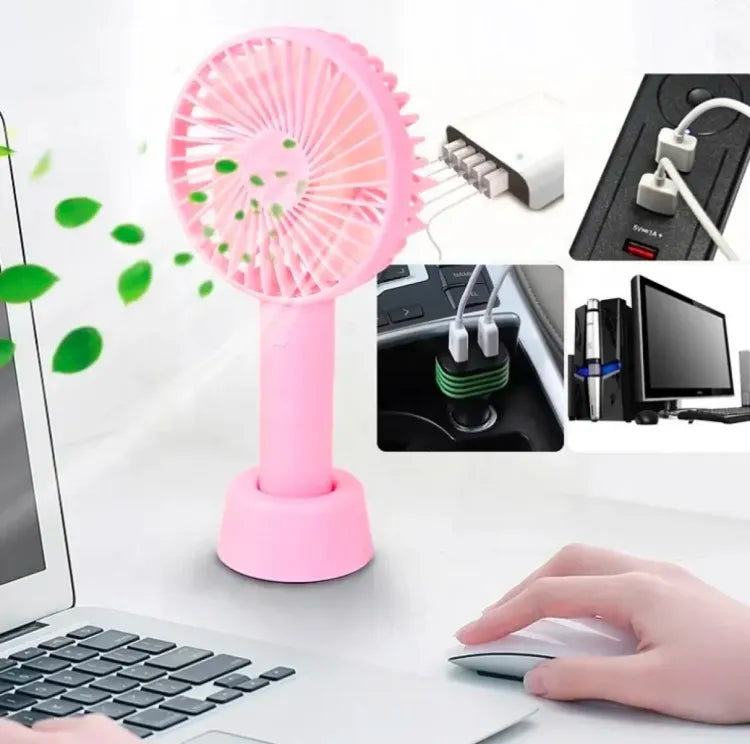 Electric Portable Mini Desk Hand Fan for Kids - Office, Travel, Rechargeable USB Battery