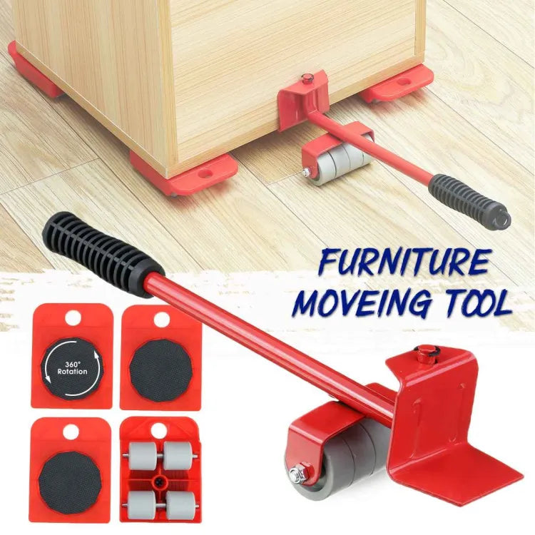 Furniture Mover Tool Set - Professional Moving Roller with Lifter Bar - Transport Wheels for Heavy Items