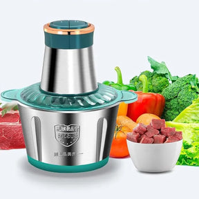 Electric Meat Grinder Chopper - 3L Stainless Steel Bowl, Quad Blades, 2 Speeds,  Vegetable Cutter, Onion Slicer