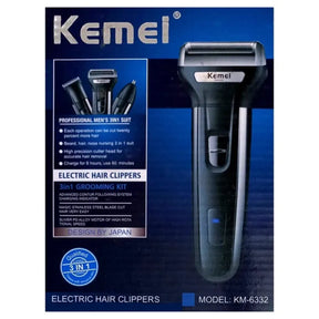 Kemei Multifunctional 3 In 1 Electric Foil Shaver Rechargeable Cordless Hair Clipper Beard Nose Hair Trimmer Razor Grooming Kit