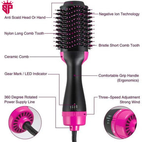 SP Dealz Hair Dryer Brush 3-in-1 Hot Air Brush Hair Styling Machine Brush for Women Fast Drying Styling Straightening Curling Hair