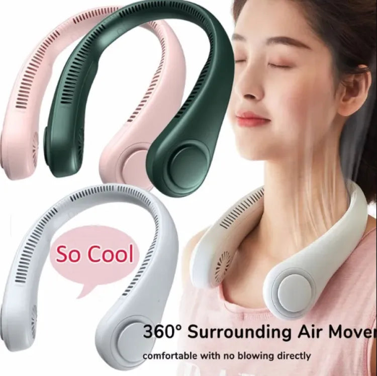 Neck Fan Portable Bladeless neck fans rechargeable USB Cooling Fan Super Strong hanging neck fan Portable