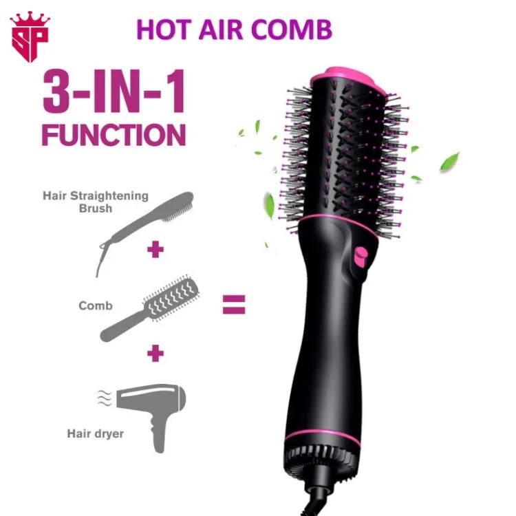 SP Dealz Hair Dryer Brush 3-in-1 Hot Air Brush Hair Styling Machine Brush for Women Fast Drying Styling Straightening Curling Hair