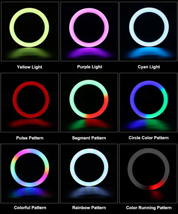 RGB Ring light 26 CM - MJ26 RGB Ring light With Mobile Holder - High Quality