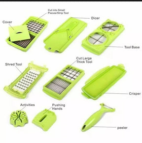 Nicer Dicer Plus 14-in-1 Vegetable Cutter, Fruit Slicer, Vegetable Peeler, All-in-One Vegetable & Fruit Slicer, Peeler & Grater