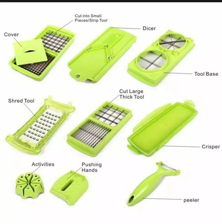 Nicer Dicer Plus 14-in-1 Vegetable Cutter, Fruit Slicer, Vegetable Peeler, All-in-One Vegetable & Fruit Slicer, Peeler & Grater