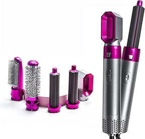 Hair Dryer Brush 5 In 1 Electric Blow Dryer Hair Comb Curling Wand Detachable Brush Kit Negative Ion Straightener Hair Curlerf