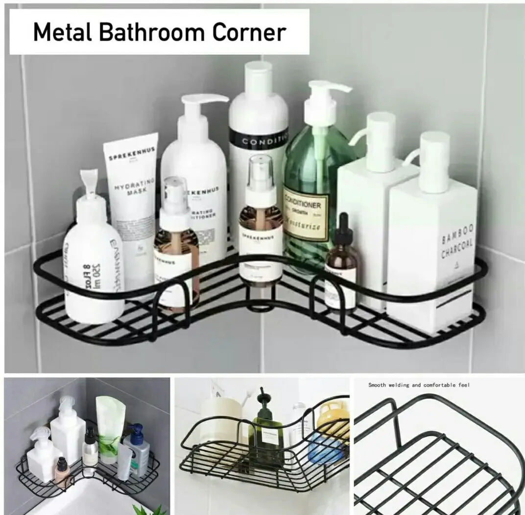 Metal Corner Rack For Bathroom & Kitchen Storage/Space Saver Rack