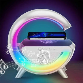 Bluetooth Speaker with FM Radio RGB Light Table Lamp Wireless Charger  33W Loud Speaker for Home