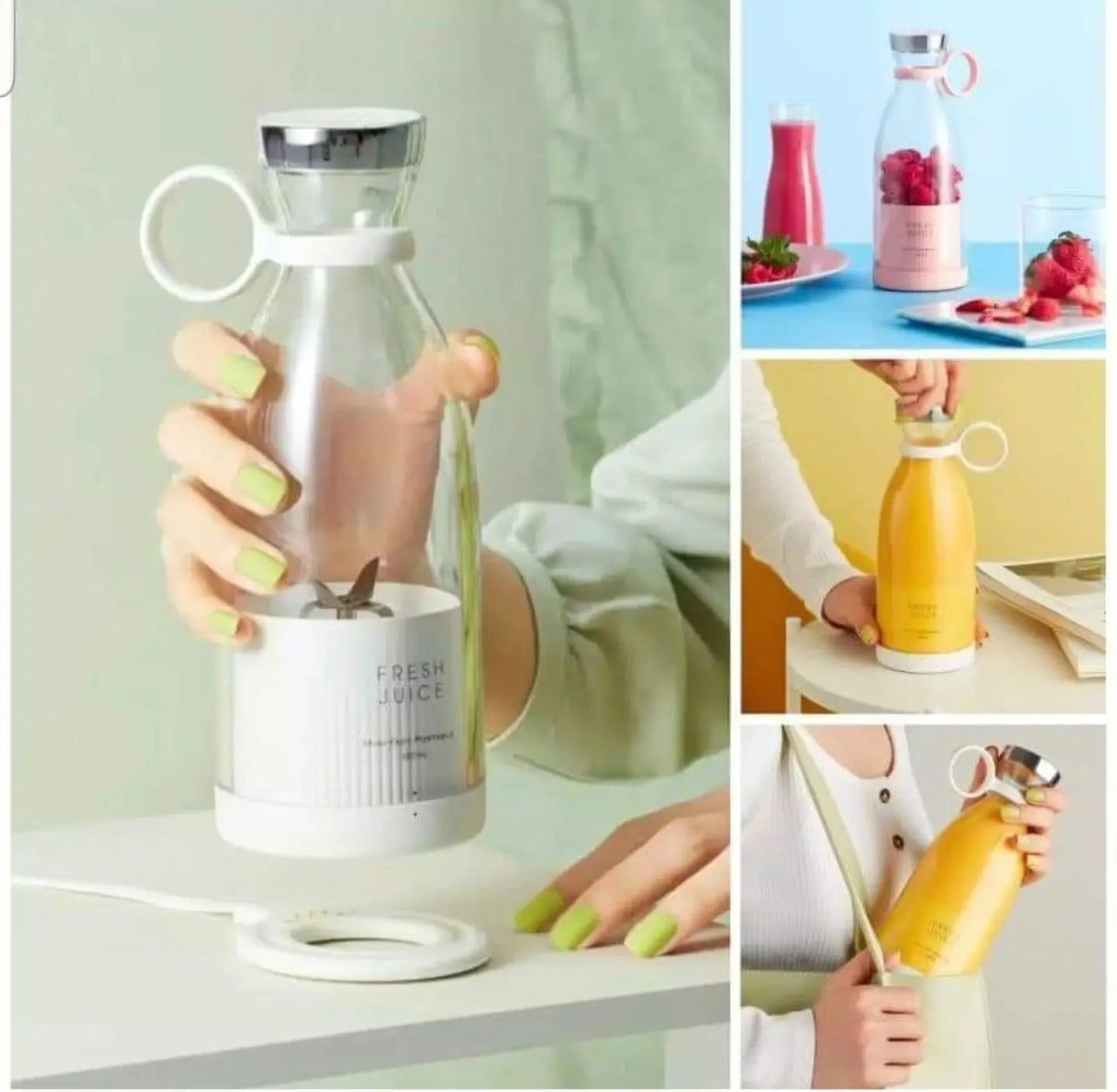 Juicer Machine Mini || Multicolor USB Portable Rechargeable Juicer