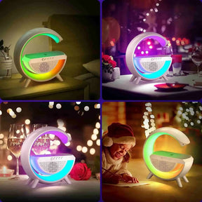 Bluetooth Speaker with FM Radio RGB Light Table Lamp Wireless Charger  33W Loud Speaker for Home