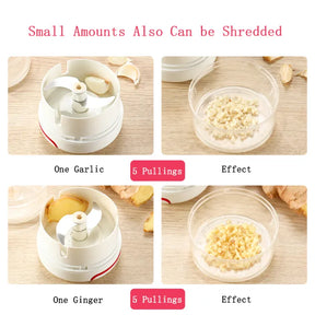 Mini Garlic Slicer Household Mincing Machine Minced Hand Pull Grinder Grill Vegetable Meat Kitchen Multi Chopper Shredder Gadget