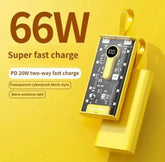 66W Super Fast Charge Power Bank 20000mAh  Fast Charger For iPhone Samsung Xiaomi Auxiliary Battery