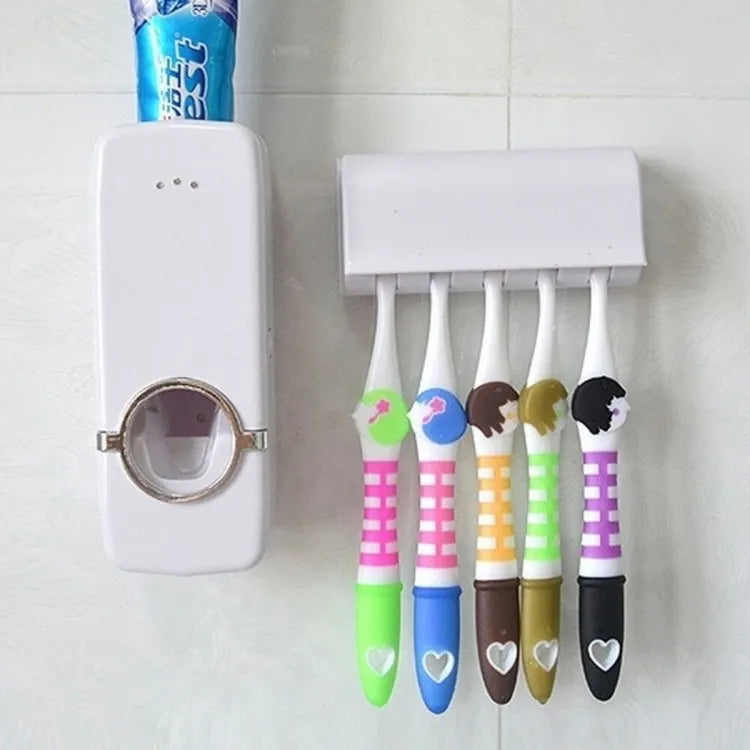 Toothbrush Holder Bathroom Accessories Storage Toothpaste Dispenser Holder Toothbrush Wall Mount Tools Set