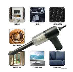 Vacuum Cleaner + Blower 3 in 1 Powerfull Rechargeable Cordless Handheld Wireless Handy Portable Light Weight Mini Vacuum Mini Blower For Car