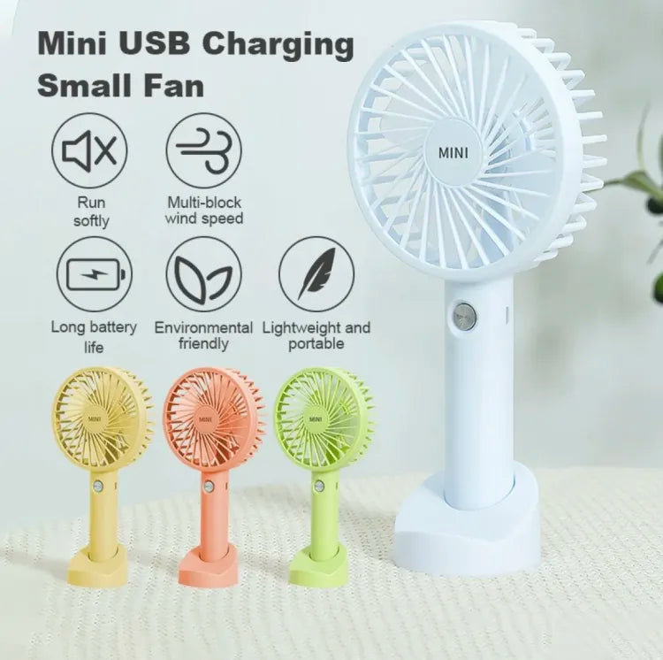 Electric Portable Mini Desk Hand Fan for Kids - Office, Travel, Rechargeable USB Battery