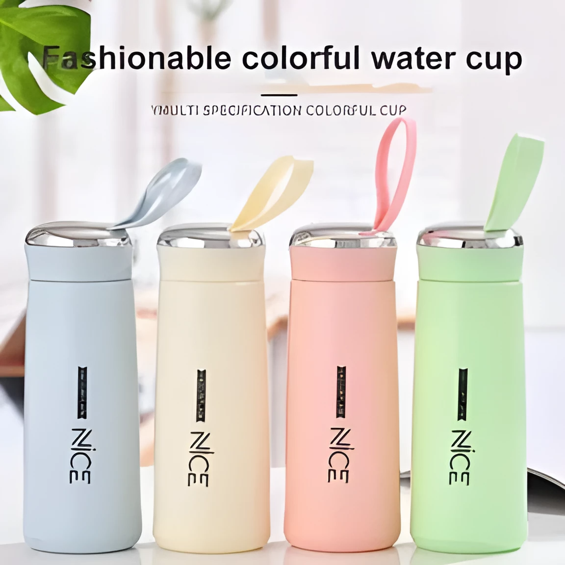 Nice Glass Bottle Water Mini Flask Bottle With Vaccum Flask And For Hot & Cold Water, Juice,smoothie, Detox Water 400ml (random Colors)