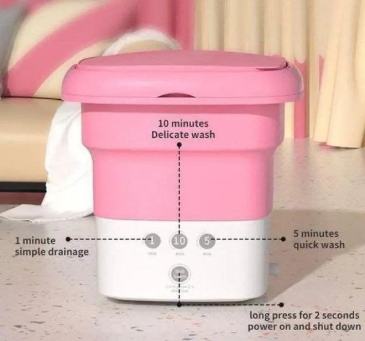 Portable Washing Machine | Mini Foldable Bucket Washer & Spin Dryer for Camping, RV, Travel | Lightweight and Easy to Carry in Small Spaces