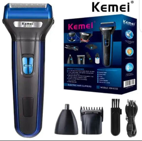 Kemei Multifunctional 3 In 1 Electric Foil Shaver Rechargeable Cordless Hair Clipper Beard Nose Hair Trimmer Razor Grooming Kit